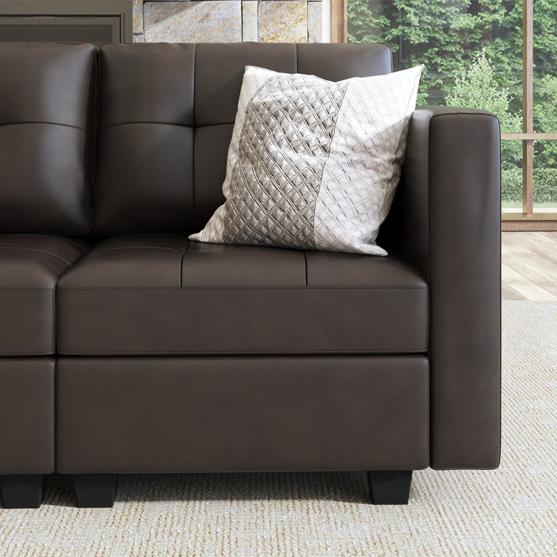 Oversized Sleeper Sectional Faux Leather Modular Sectional Couch