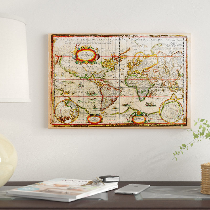 « rétro map », impression sur toile tendue, H 40 po x l 60 po x P 1,5 po