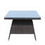 Table de patio rectangulaire avec verre trempé transparent - Cadre en aluminium, brun, protégé et eau, assemblage inclus extérieur et extérieur, brun, résistant aux intempéries,