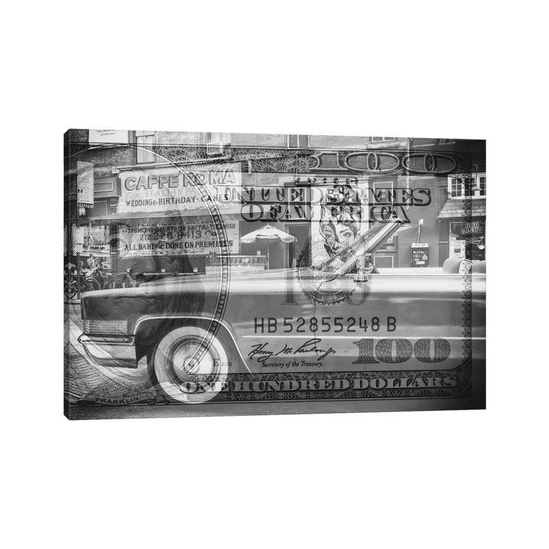 Manhattan Dollars - Cadillac - Wrapped Canvas Print, 152.5 cm H x 101.5 cm W