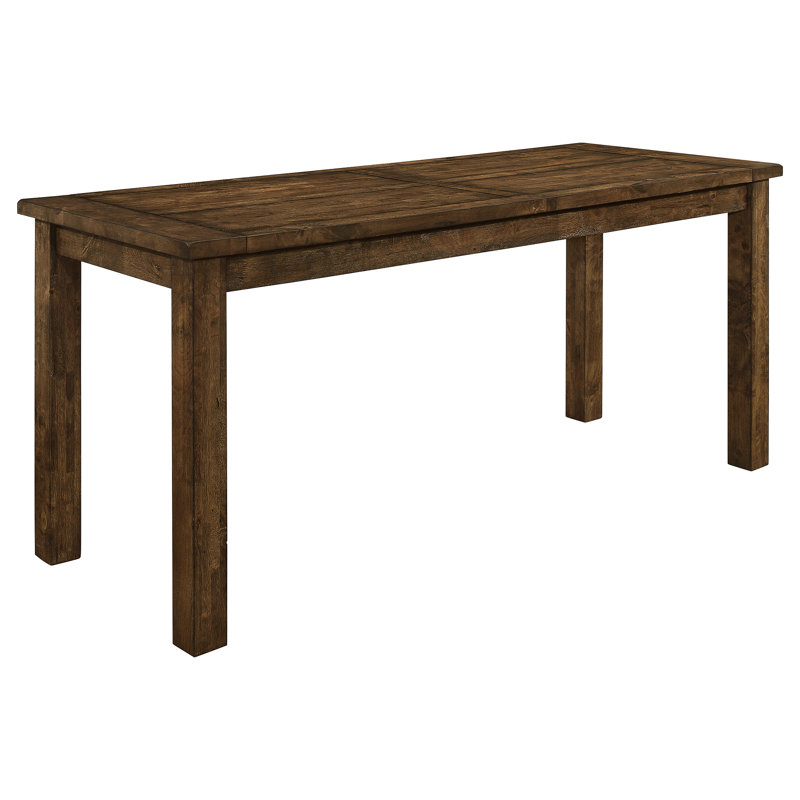 Table à hauteur de comptoir dans un abat-jour doré rustique - bois massif, motifs organiques, bois franc de style rectangulaire distinctif brun, variation naturelle, design unique