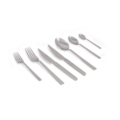 84-Piece Stainless Steel Cutlery Set, Silver | 100% Cold Pressed | Includes 12 Table Spoons, 12 Table Forks, 12 Table Knives, 12 Dessert Spoons, 12 Dessert Forks, 12 Dessert Knives, 12 Tea Spoons | Dishwasher & Microwave Safe, Durable & Elegant Design