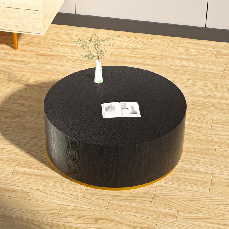 Round MDF Coffee Table, 13.78" H x 35.43"W x 35.43" D