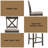 Linen & Weathered Gray Finish Counter Height Chair (Set Of 2)