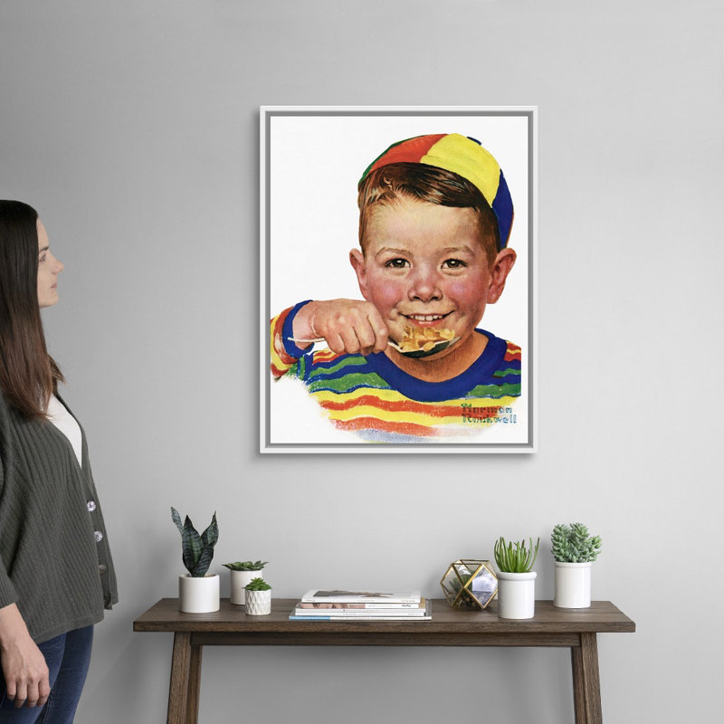 Bonnet, art mural sur toile, Cadre flottant blanc, H 32 po x l 26 po x P 1,75 po
