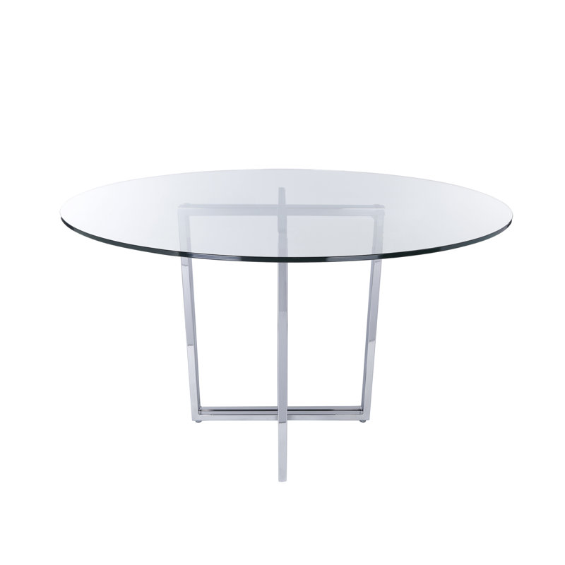 Table de salle à manger Wadley, Chrome, L 48 po x l 48 po
