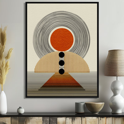 Orange et noir labyrinthe au soleil - impressions sur toile de style Mid-Century moderne, art mural moderne orange Mid-Century