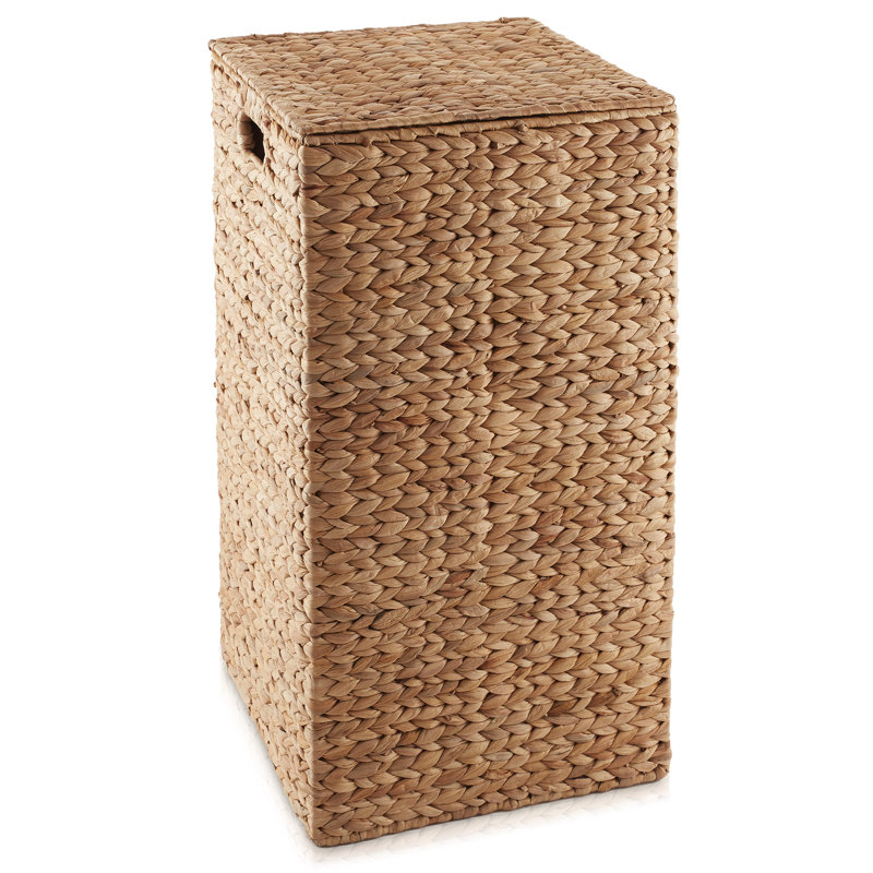 Square Laundry Hamper Basket with Lid and Liner for Clothes - Cinnamon Hyacinth, Cinnamon 