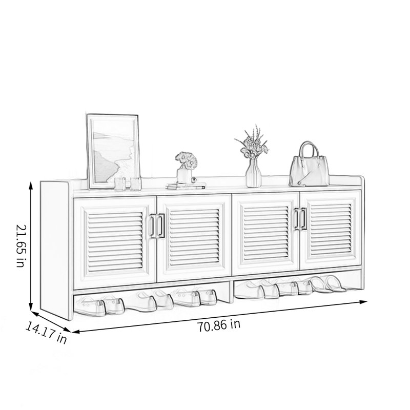 27 Pair Shoe Storage Cabinet, Gray