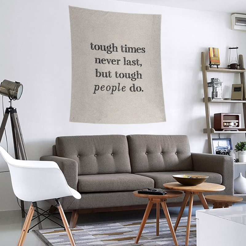 Tapisserie en polyester rigide times, H 27,5 po x l 37,5 po, Blanc / Noir