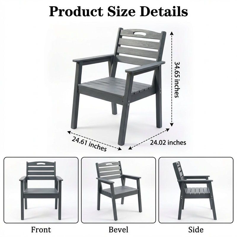 Ensemble de chaises de terrasse résistantes aux intempéries et nécessitant peu d'entretien, siège de loisirs robuste et durable