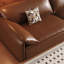 Canapé modulaire en cuir véritable brun Brownness