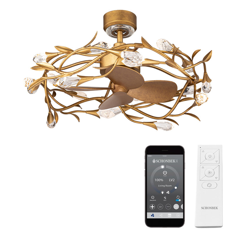 Secret Garden 20 Light Crystal LED Fandelier, French Gold