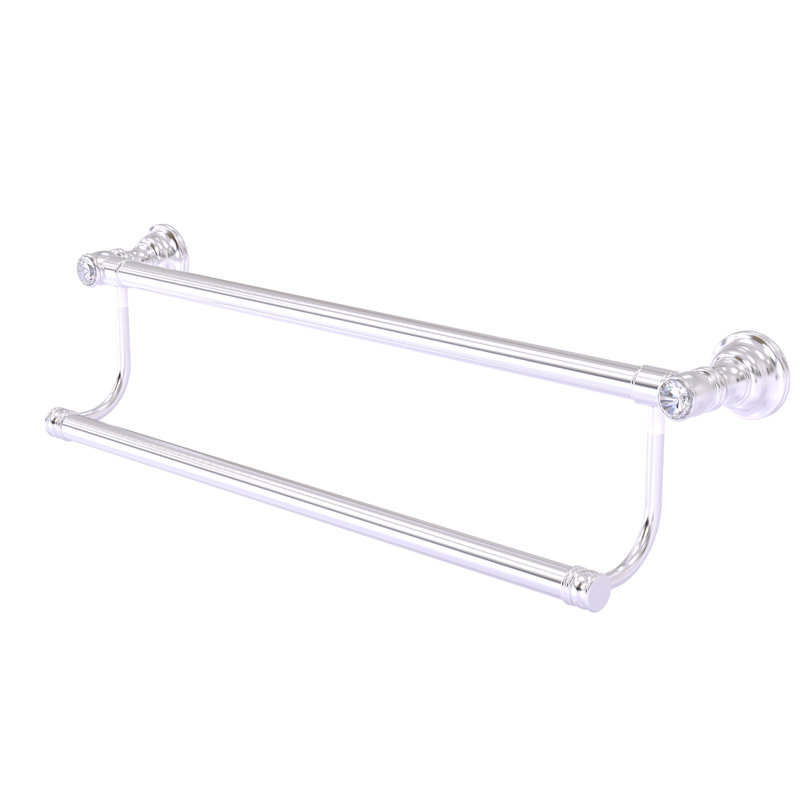 Porte-serviettes mural double 36 po Freyja, Chrome satiné, H 5,5 po x l 36 po x P 5,2 po