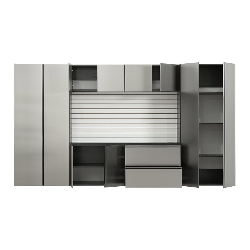 128In.W X 72In.H 20In.D Garage Cabinet Series - Wall Mounted, Soft Closing, Extra Deep Storage, Stain And Scratch Resistance 128In. W 72In. H 20In. D Series. Closing Feature, To Water, Heat, Stains