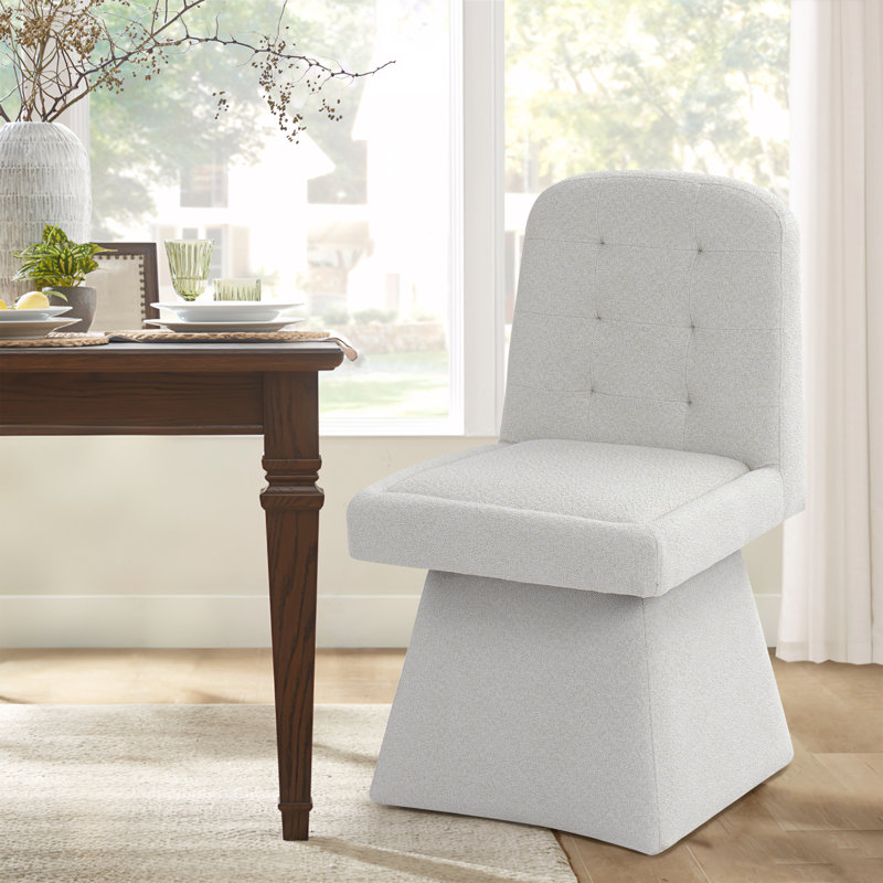 Chaise rembourrée rotative 360 ° Modern, Blanc