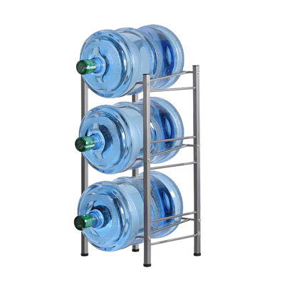 Support pour refroidisseur d'eau, support pour bouteille d'eau 5 gallons, 3 niveaux, argent