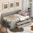 Twin Size Daybed With Drawers And Shelves, Gray-1112385162-1112385161