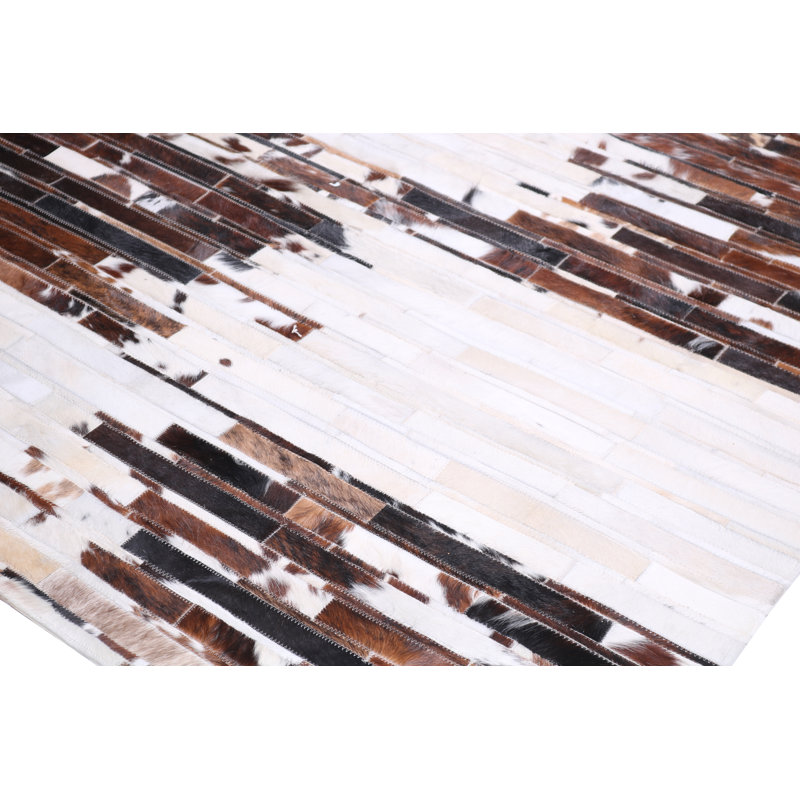 Tapis rectangulaire brun ivoire Patchwork, Rectangle 5 pi x 7 pi