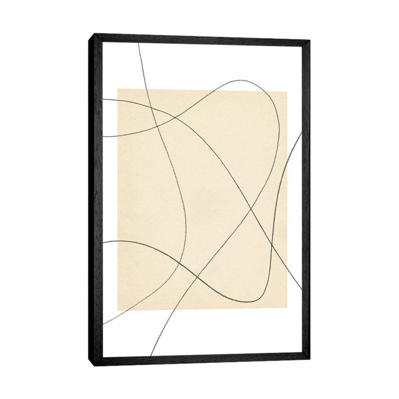 Neutral Abstract Lines by Whales Way - Floater Frame Gallery-Wrapped Canvas Giclée on Canvas, Black Framed Canvas