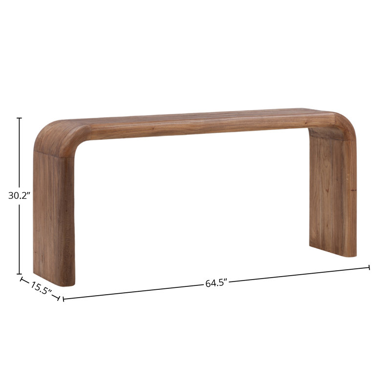 Wynne 65" Wide Mindi Wood Console Table, Medium Brown