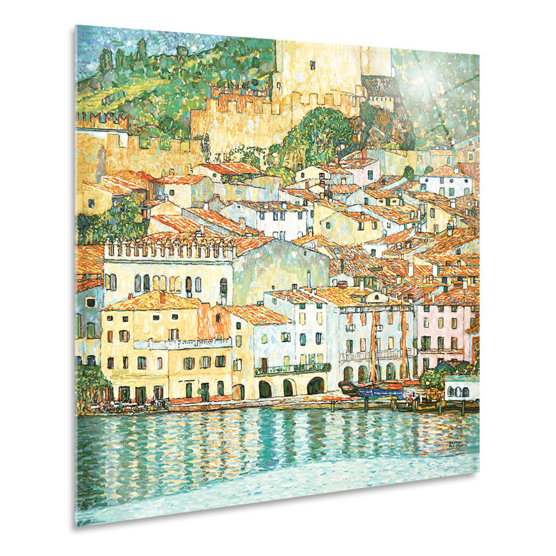 Malcesine Sul Garda by Gustav Klimt - No Frame Painting on Plastic / Acrylic, 65cm H x 65cm W