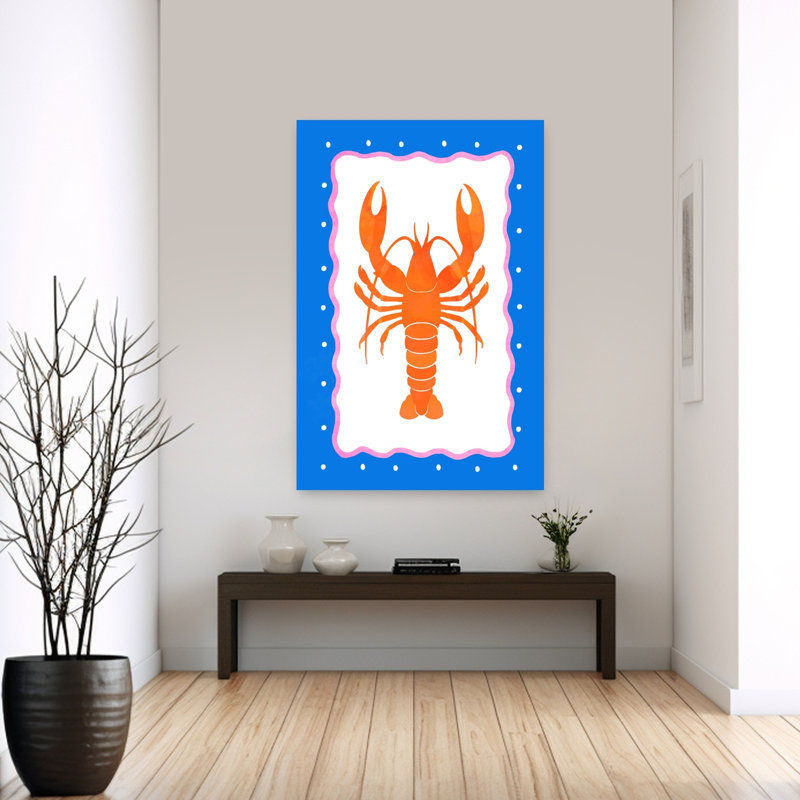 Homard, art mural contemporain, H 60 po x l 40 po