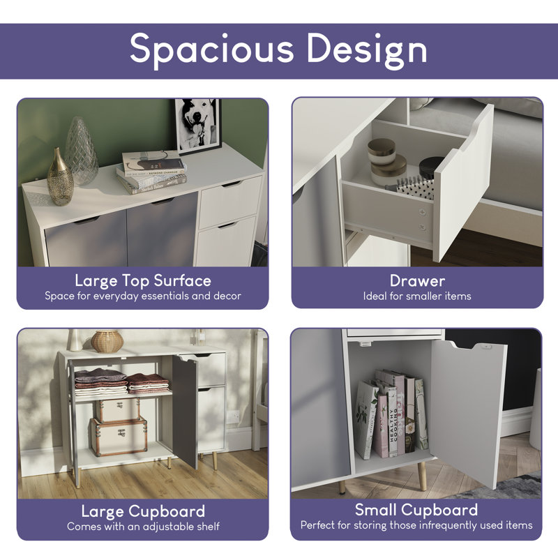 Dubberly Accent Cabinet, Grey/White