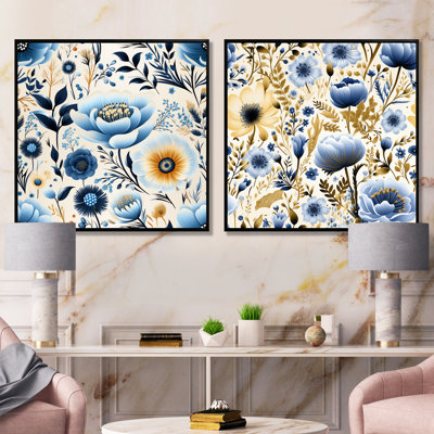 Eleana - Ensemble de salon mural floral 2 pièces