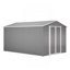 Remise verrouillable en métal sécurisée 8 x 12 pi - grand rangement extérieur avec cadre en aluminium, remise à outils de jardin durable pour la cour, le patio, la pelouse, gris