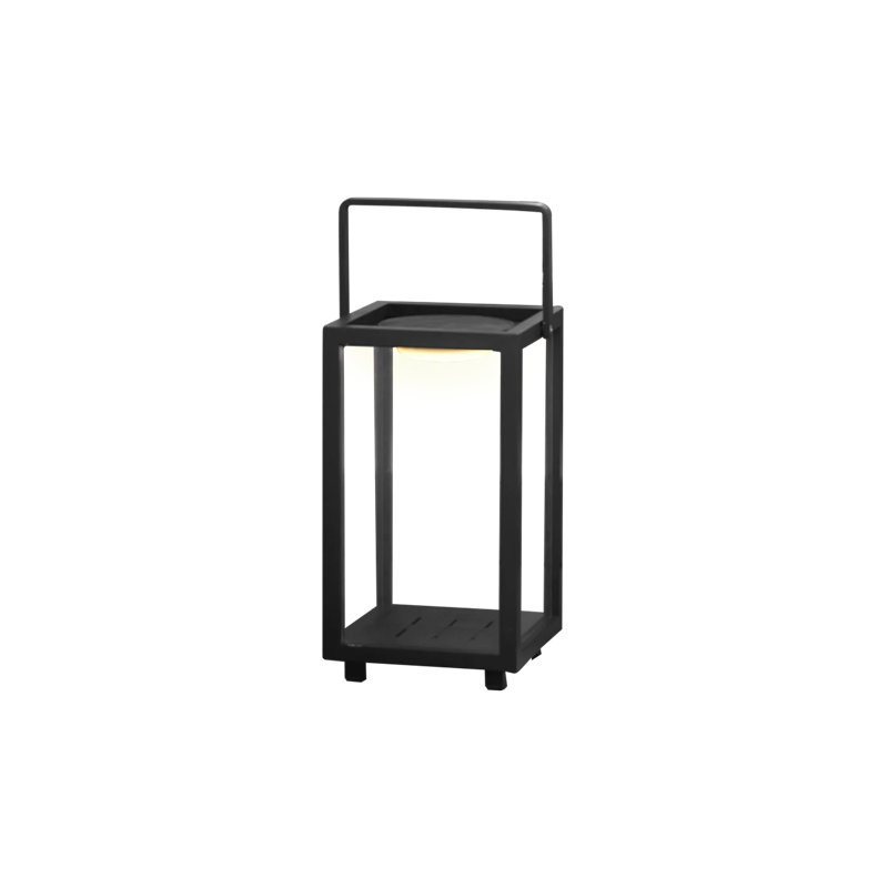 Lighthouse Aluminum/Glass Floor Lantern, 16.6" H x 9.1" W x 9.1" D, Lava Gray