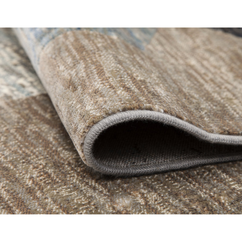 Tapis gris géométrique 8 x 10 po, 121 po x 94 po, 0,24 po d'épaisseur et 36 lb