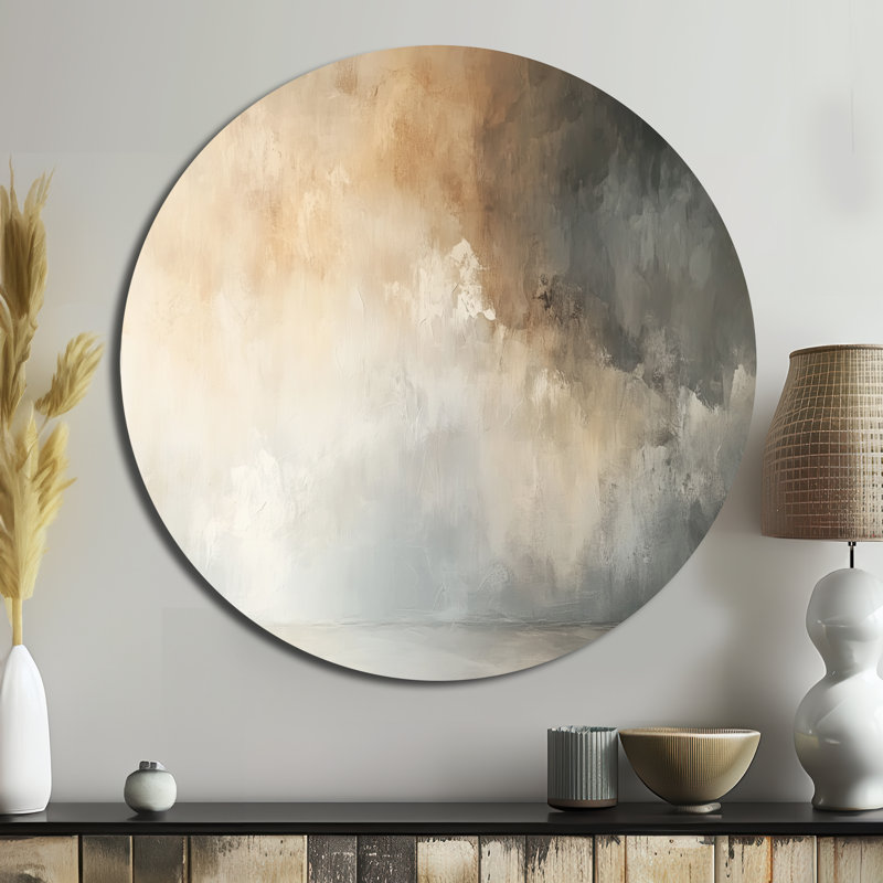 Décoration murale Hazy Summer Landscape In Beige By The Lake - Abstract Minimalisme, L 29 po x H 29 po