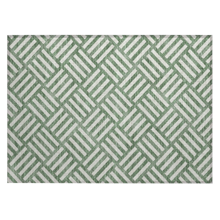 Loreen Flatweave Washable Geometric Indoor / Outdoor Rug