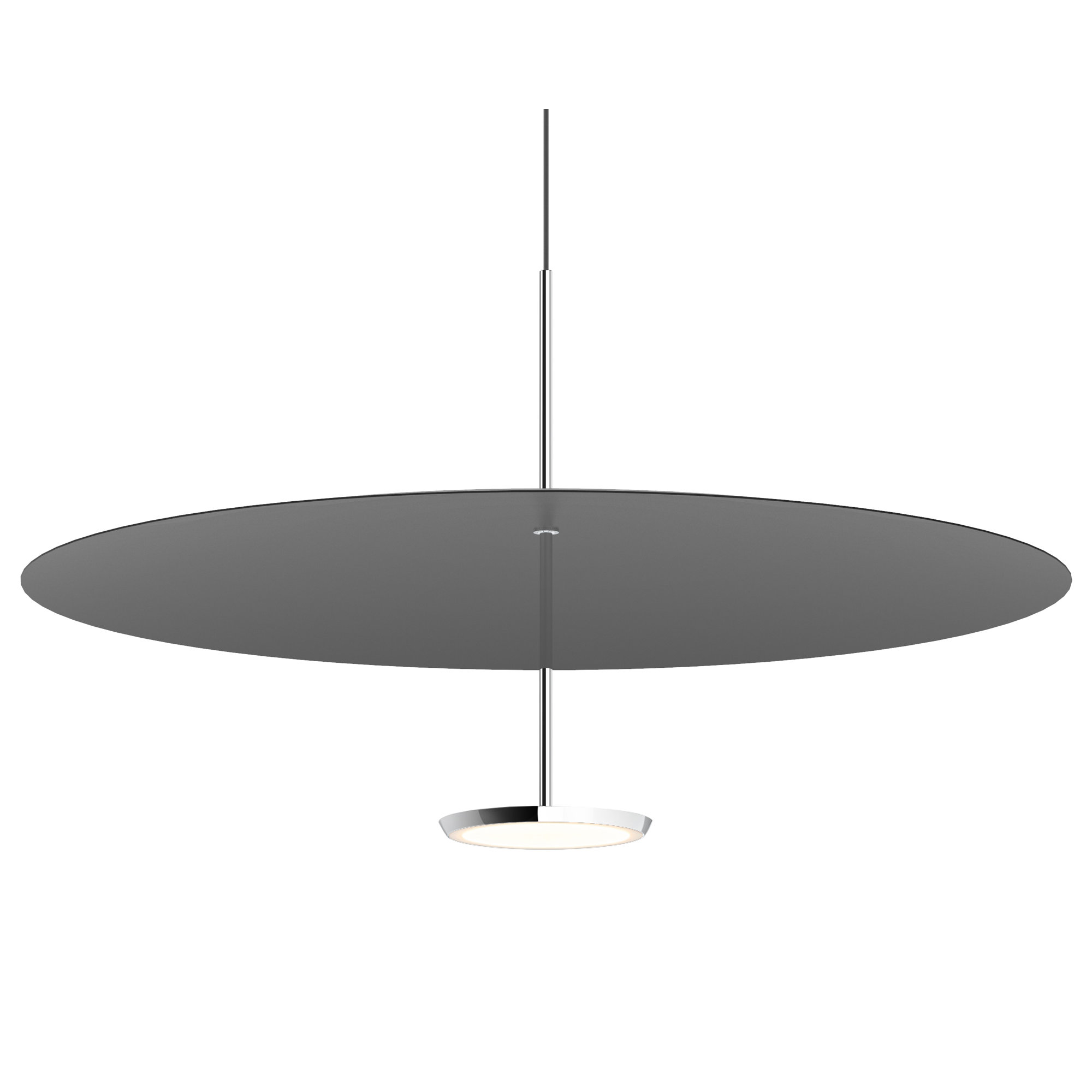 Sky Dome 1 - Light LED Pendant, 17.5" H x 32" W x 32" D, Black, Polished Aluminum