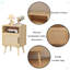 Table de chevet en rotin, table d'appoint avec tablette ouverte
