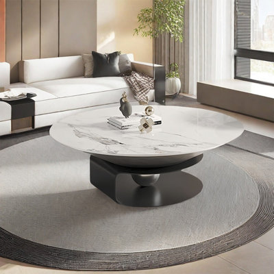 Modern simple round rock plate coffee table