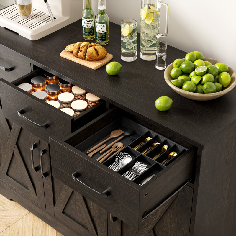 Buffet 3 tiroirs Tahara, Marron foncé