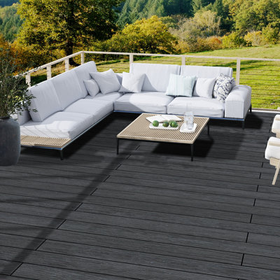 5.4" Composite Outdoor Decking Planks(Pack Of 15)-Includes Installation Accessories