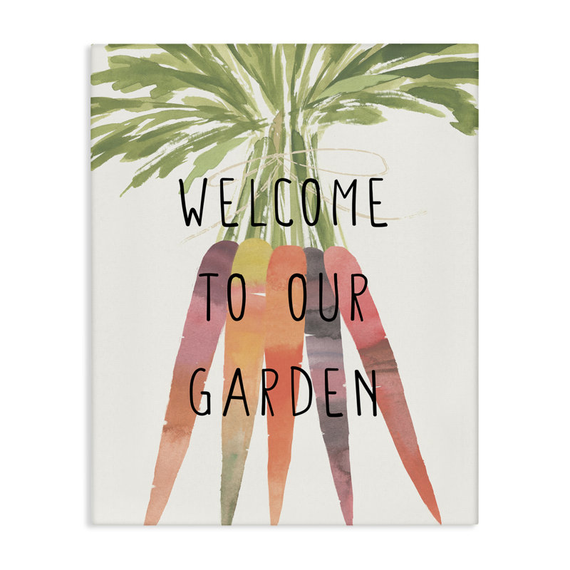 Welcome Garden with Carrots Canvas Wall Art by Annie Warren bp-822_CN, H 40 po x l 30 po