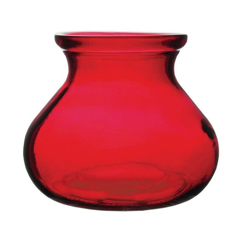 Ruby Red Rosie Posie Glass Vase