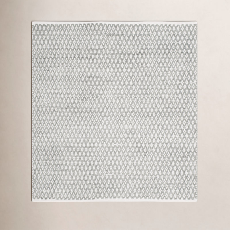 Evansdale Cotton Geometric Indoor Rug, Square 6'