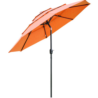 9Ft 3 Patio Umbrella - Orange. Elegant Outdoor Shade. Crank And Tilt Functions. For Deck, Garden, Lawn. 3 Ventilated Top. Materials. 13.2 Lb. 104.25" Diameter Orange . For Backyard, User- & Design.