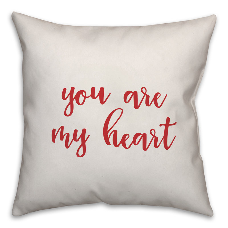  Coussin You You My Heart, Blanc / rouge, Housse de coussin