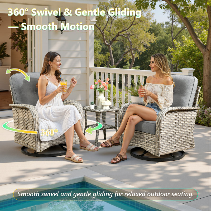 Sorella 11-Piece PE Wicker Outdoor Patio Furniture Set with 54" Propane Fire Pit Table & Solar-Powered Lighting, Dark Gray