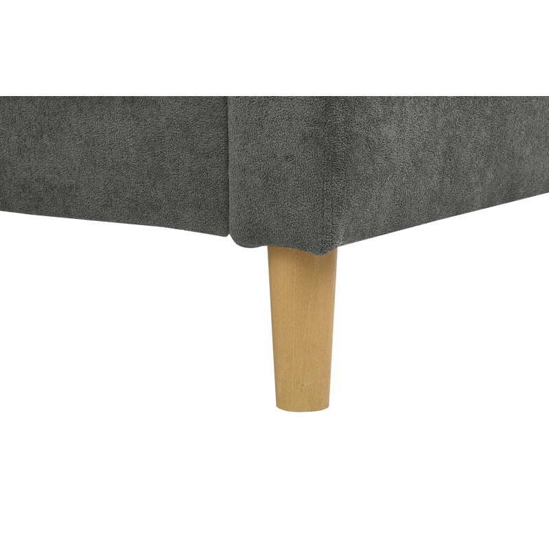 Causeuse rembourrée Castera, Polyester gris, 66 po de largeur