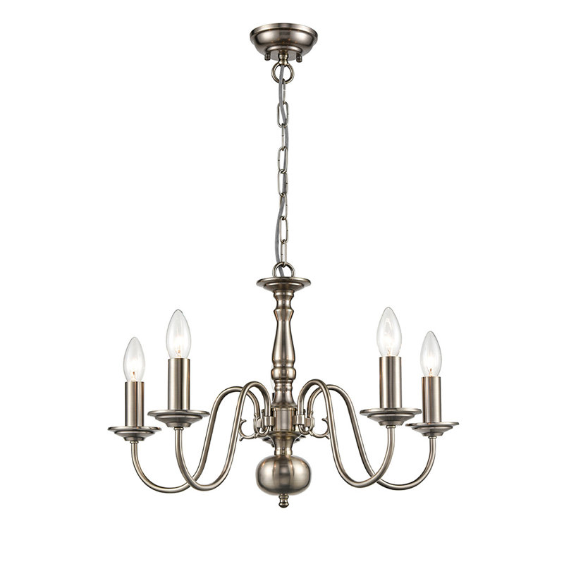 Cheltzie 5 - Light Pewter Candle Style Pendant