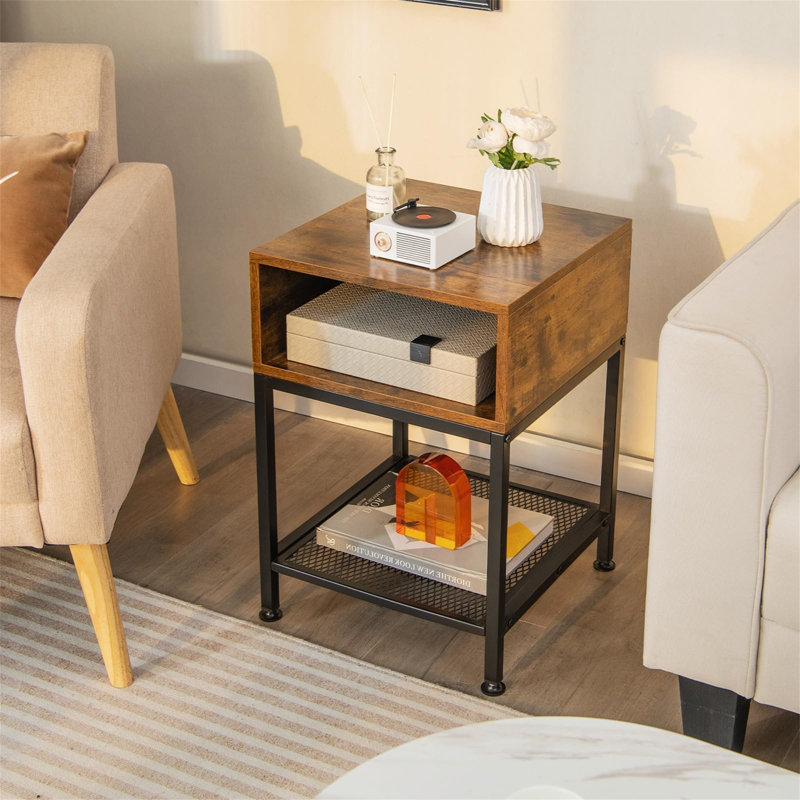 Ajanthan 40cm W Steel Bedside Table