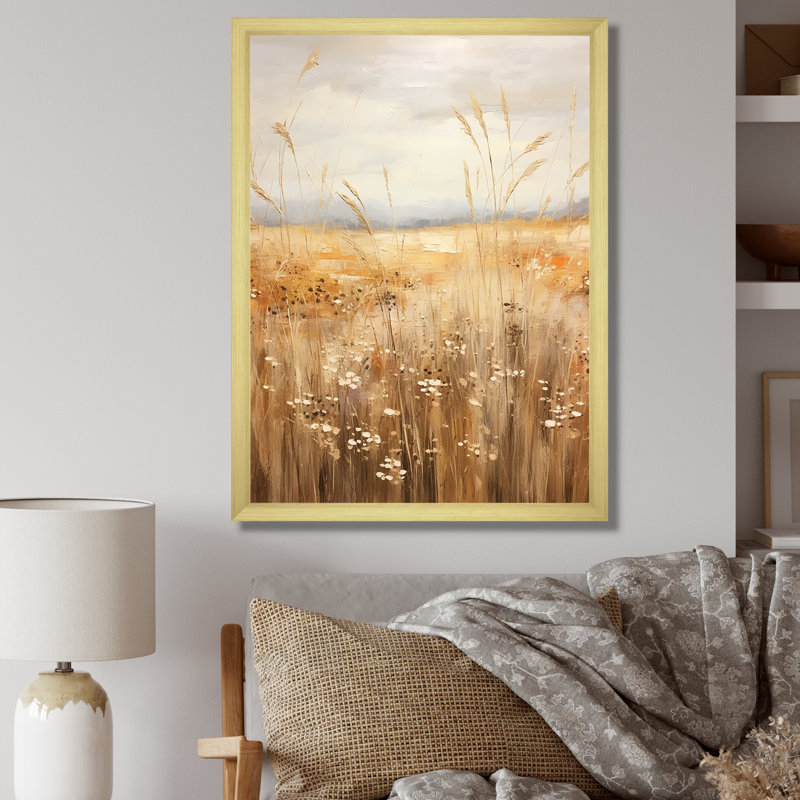 «Prairies Majestic Grasslands III», reproduction sur toile, Encadrement doré, H 44 po x l 34 po x P 1,5 po