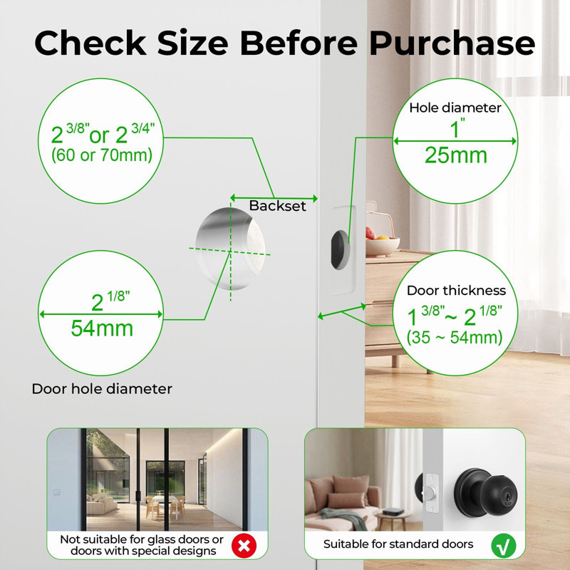 Biometric Rechargeable Fingerprint Door Lock with Key
